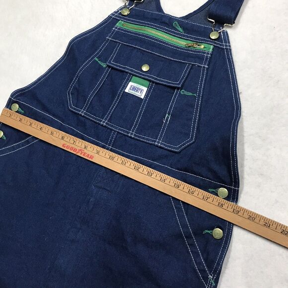 LIBERTY Bib Overall Jeans Men 34x28 Relaxed Baggy Denim Blue Work Garden Farm - Picture 10 of 14